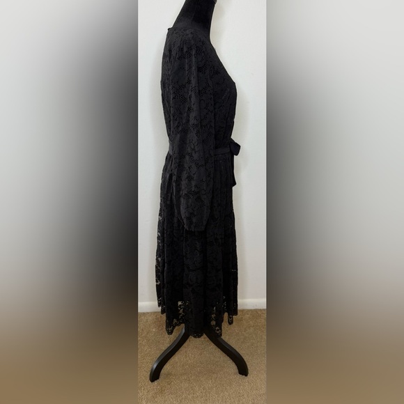 NWT Vera Wang scalloped hem Black lace Gothic party dress whimsigoth medium - Picture 6 of 11